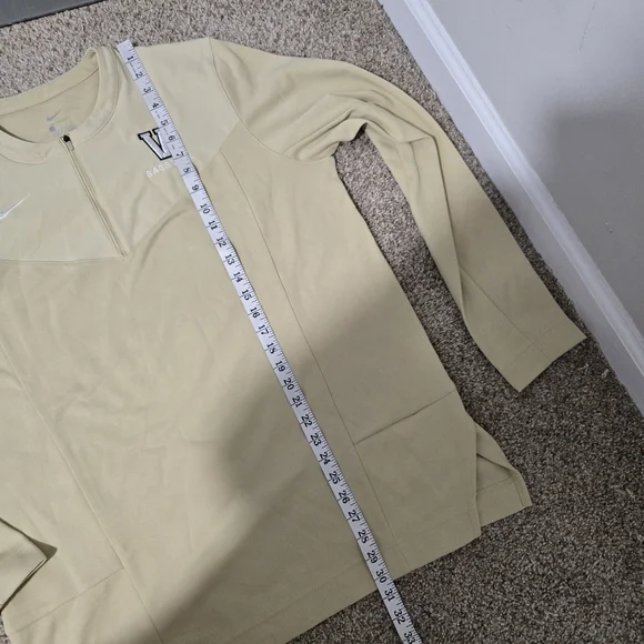 Sz L Men's Vanderbilt Baseball Vandy Boys Quarter Zip Jacket Gold Nike Dri-Fit - Picture 6 of 9